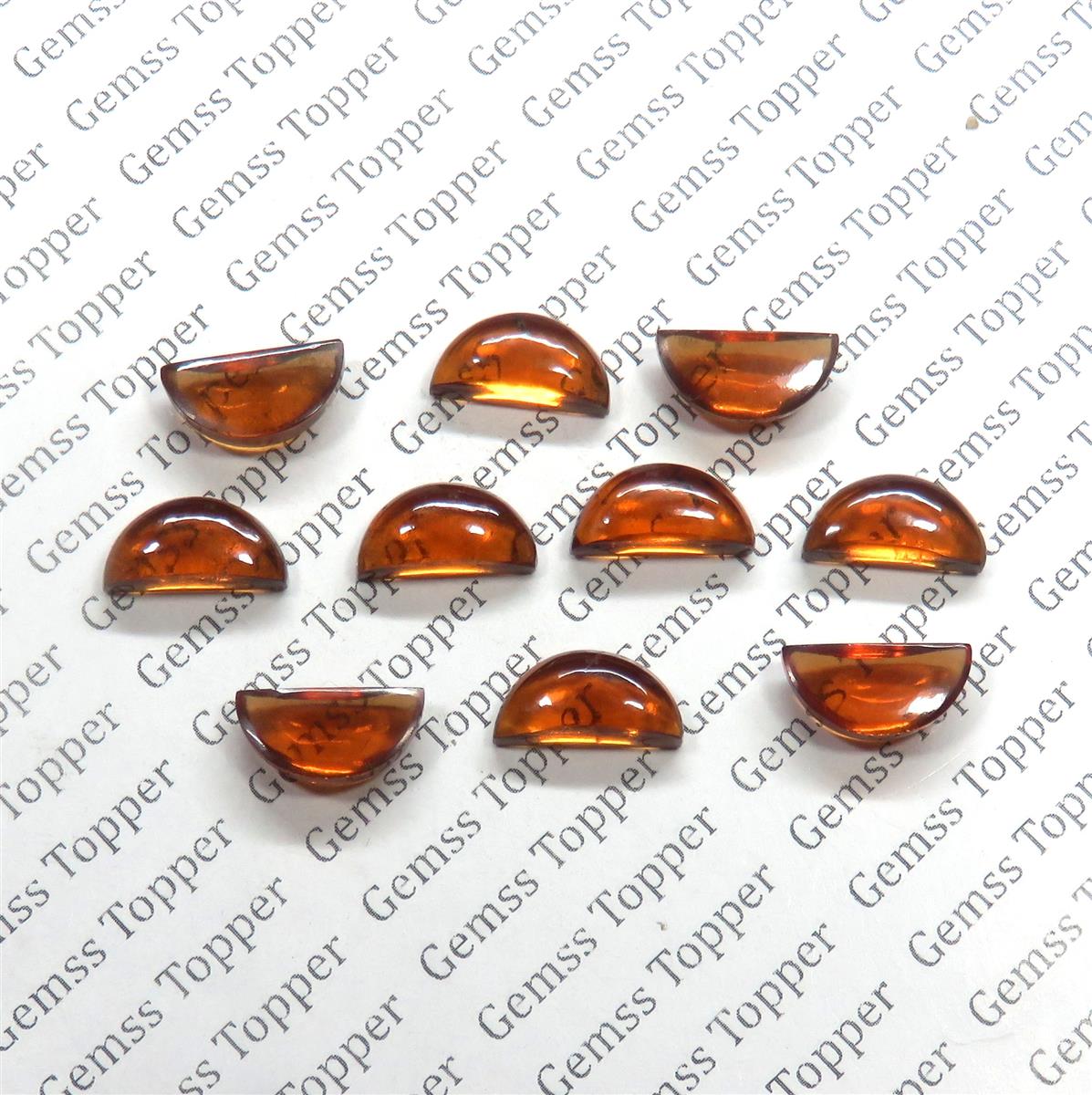 Hessonite Garnet 6x12 mm D Shape Cabochon